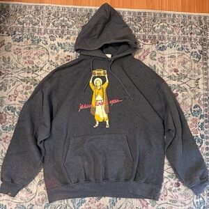 Vintage Hanes Jesus Loves You Graphic Hoodie Gray
